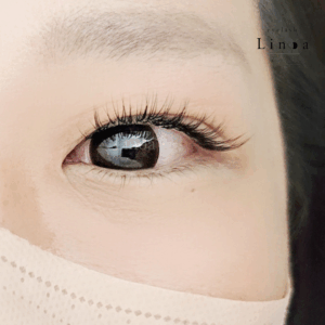 渋谷区恵比寿のまつ毛サロンLinoa｜ベーシックマツエク施術例｜ミンクセーブル毛質の円柱形シングルラッシュで、自然で上品な仕上がり