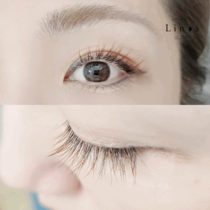 ブラウン×ボルドーのカラーマツエクで上品に仕上げた目元